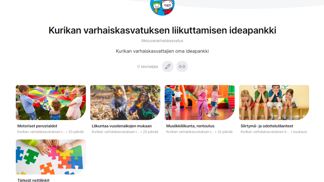 Kurikan varhaiskasvatuksen Padlet-alusta